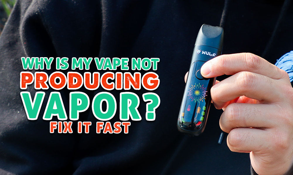 man holding the Wulf Budr Concentrate Vaporizer with text
