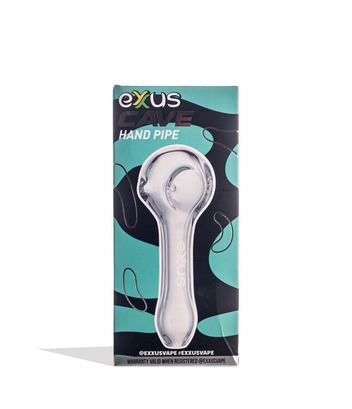 Clear Exxus Vape Cave Hand Pipe Packaging Front View on White Background