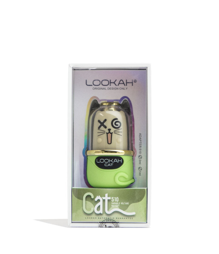 Green Lookah Cat 510 Variable Voltage Battery Packaging Front View on White Background