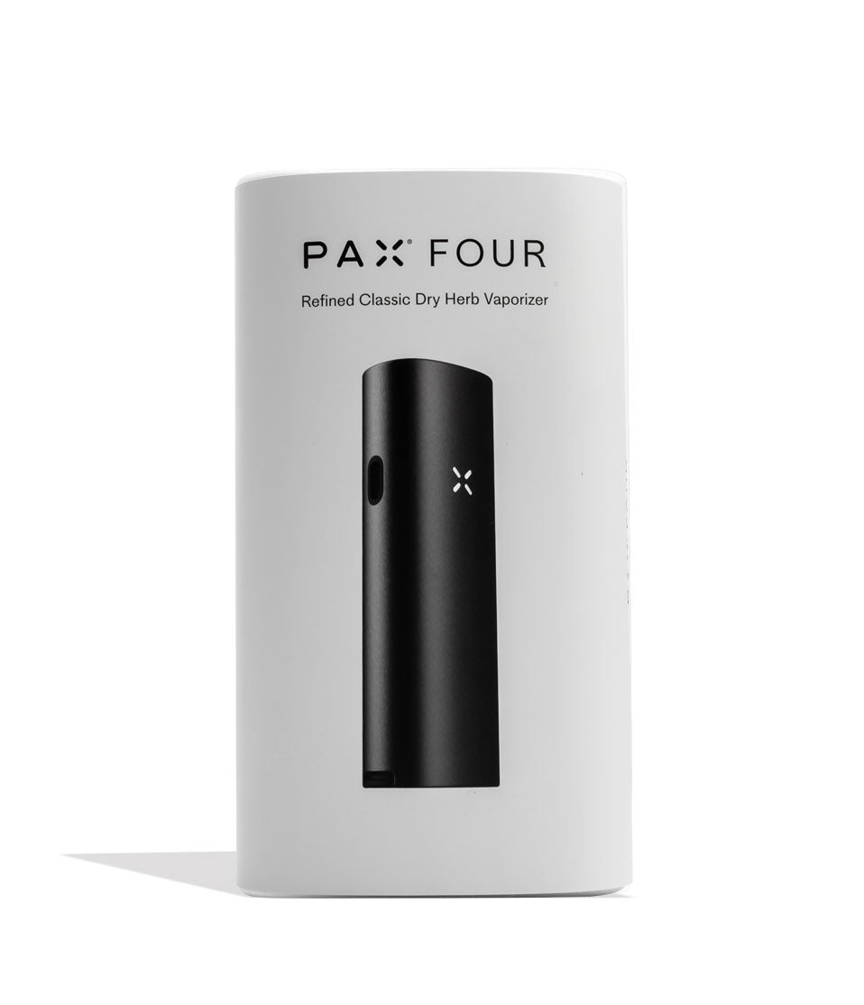 PAX 4 Portable Dry Herb Vaporizer Onyx Box on white background