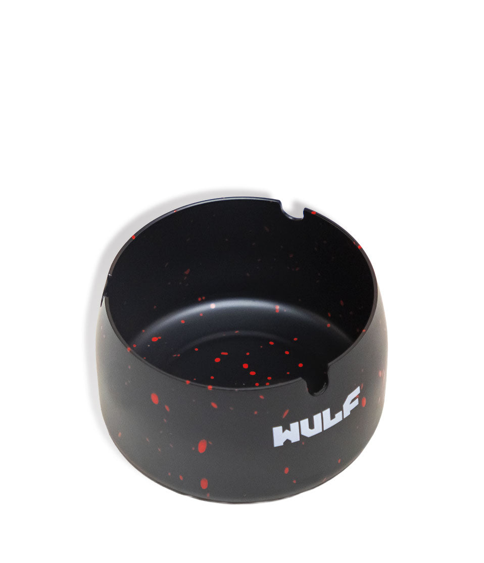 Black Red Spatter Wulf Mods Cache Ashtray Above view on White Background