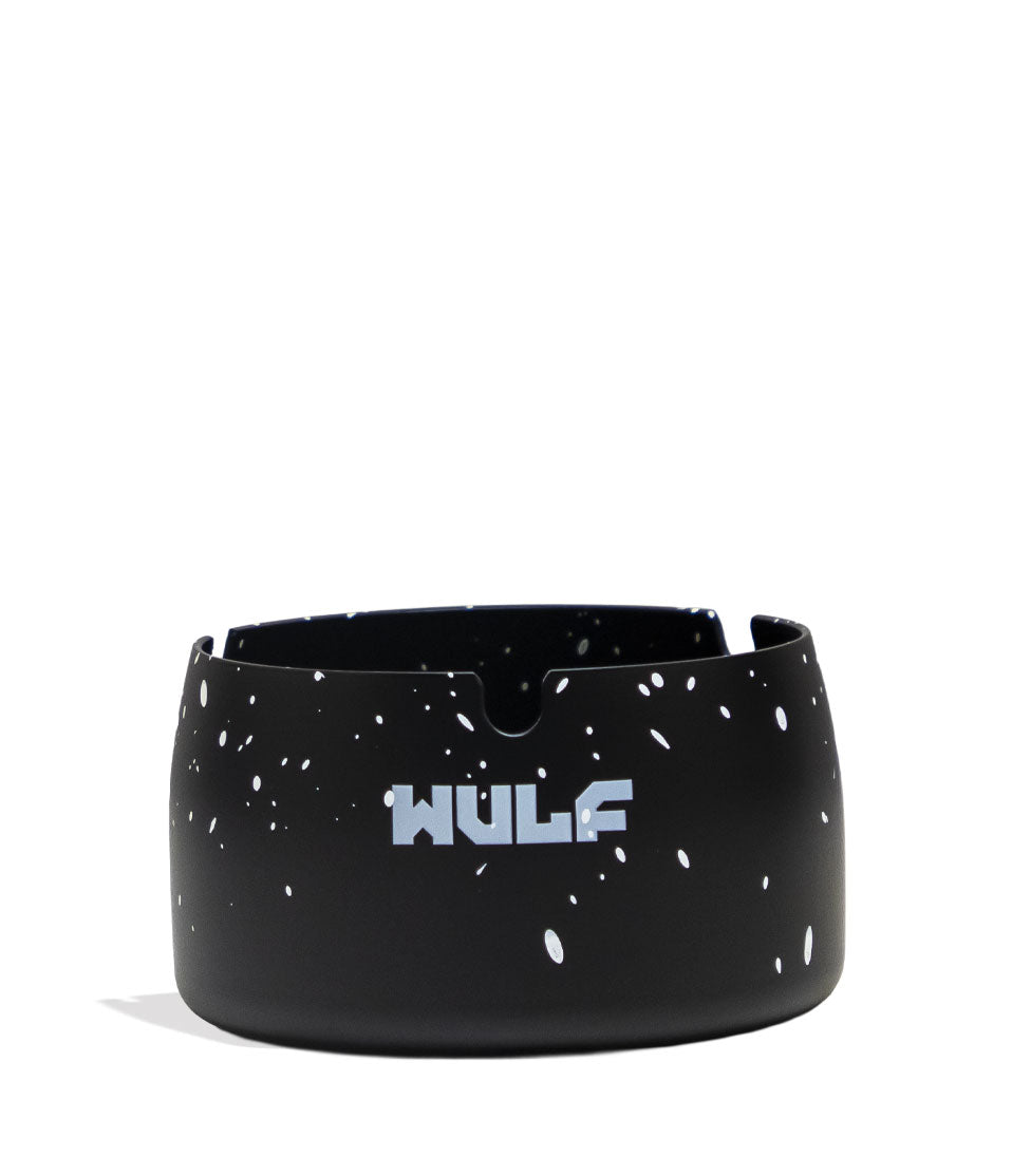 Black White Spatter Wulf Mods Cache Ashtray Front View on White Background