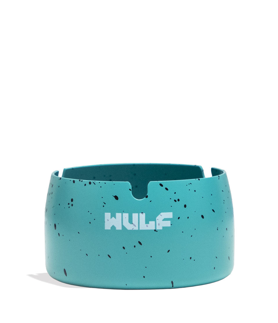 Teal Black Spatter Wulf Mods Cache Ashtray Front View on White Background