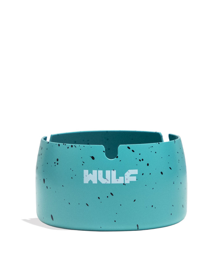 Teal Black Spatter Wulf Mods Cache Ashtray Front View on White Background